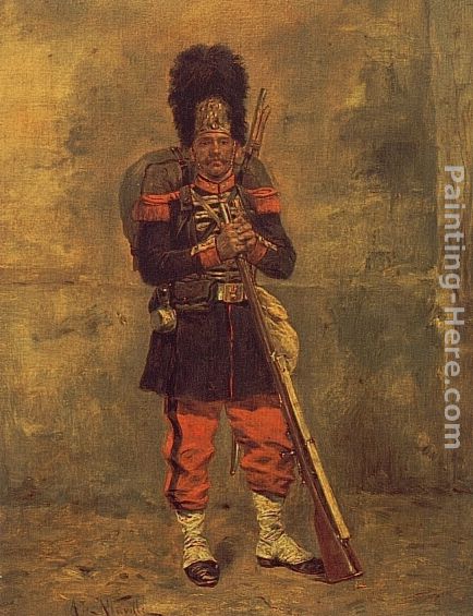 French Grenadier painting - Alphonse de Neuville French Grenadier art painting
